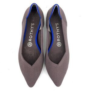 Rothy's Gray Blue‎ The Point Pointed Toe Fabric Casual Ballet Flats (7.5)
